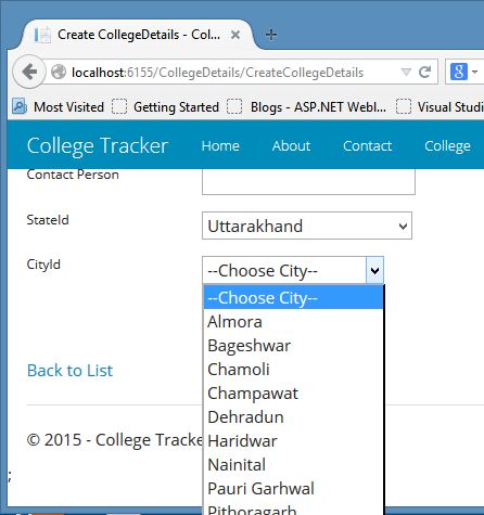 City Selection in Cascading Dropdownlist